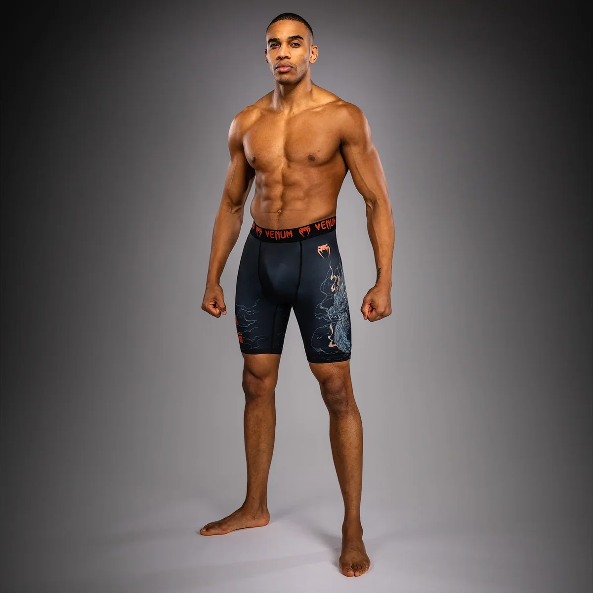 VENUM VALE TUDO SHORTS THUNDER DRAGON BLACK/GREY/COPPER